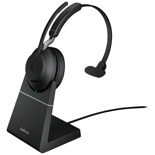 Jabra Evolve2 65 Mono Headset USB-A with Charging Stand Unified Communication Black 26599-889-989989