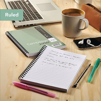 Cambridge Jotter Wirebound Notebook, A5, Ruled, 200 Pages, Pack of 3