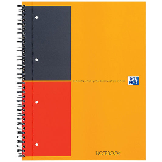 Oxford Wirebound Classic Notebook, A4, Ruled & Perforated, 160 Pages, Multicoloured