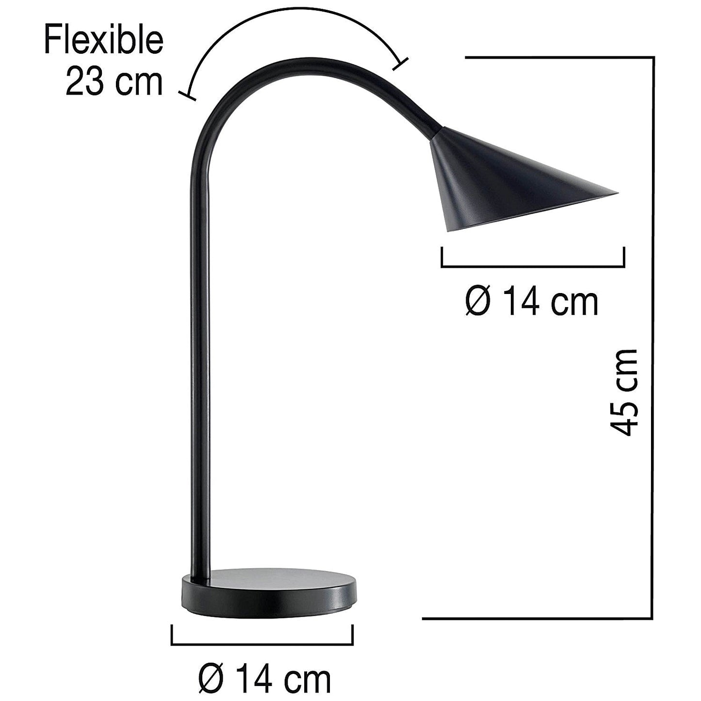 Unilux Sol Flexible LED Desk Lamp 4 Watt Black