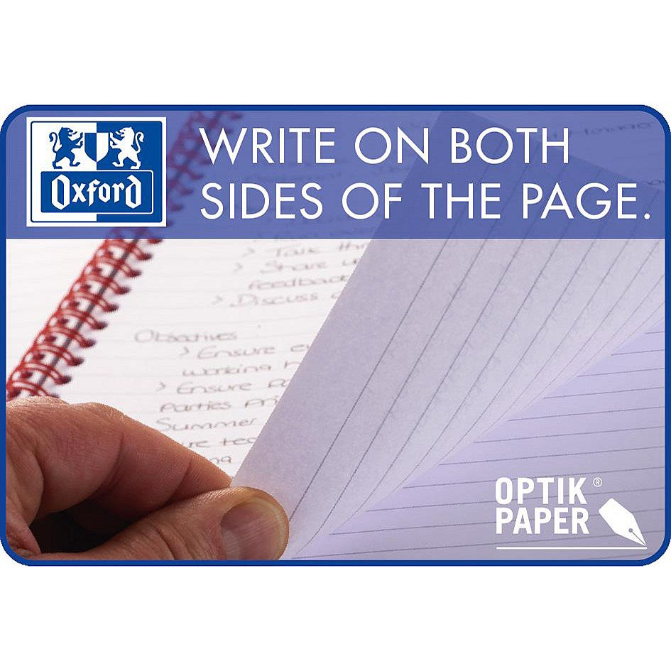 Oxford MyNotes Wirebound Notebook, A4, Ruled, 100 Pages, Blue, Pack of 5