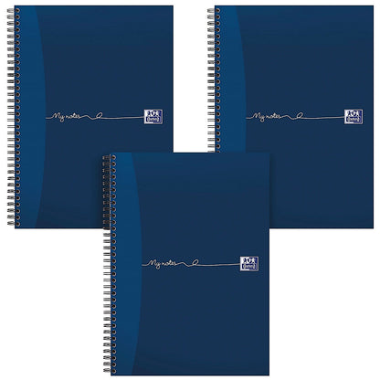 Oxford MyNotes Wirebound Notebook, A5, 100 Pages, Blue, Pack of 5