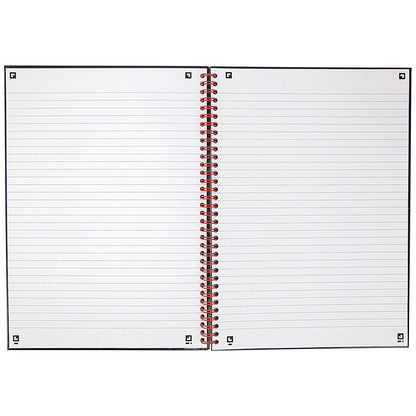 Black n' Red Hardback Wirebound Notebook, A4, Ruled, 140 Pages, Pack of 2