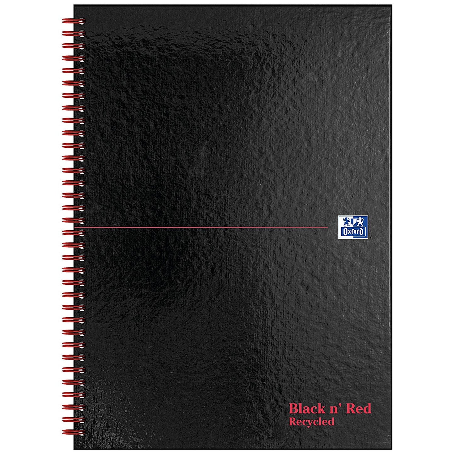 Black n' Red Hardback Wirebound Recycled Notebook, A4, Ruled, 140 Pages, Pack of 2