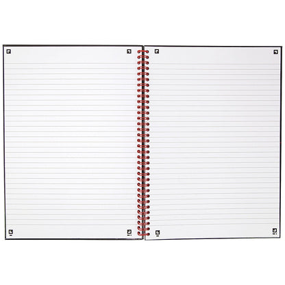 Black n' Red Hardback Wirebound Recycled Notebook, A4, Ruled, 140 Pages, Pack of 2