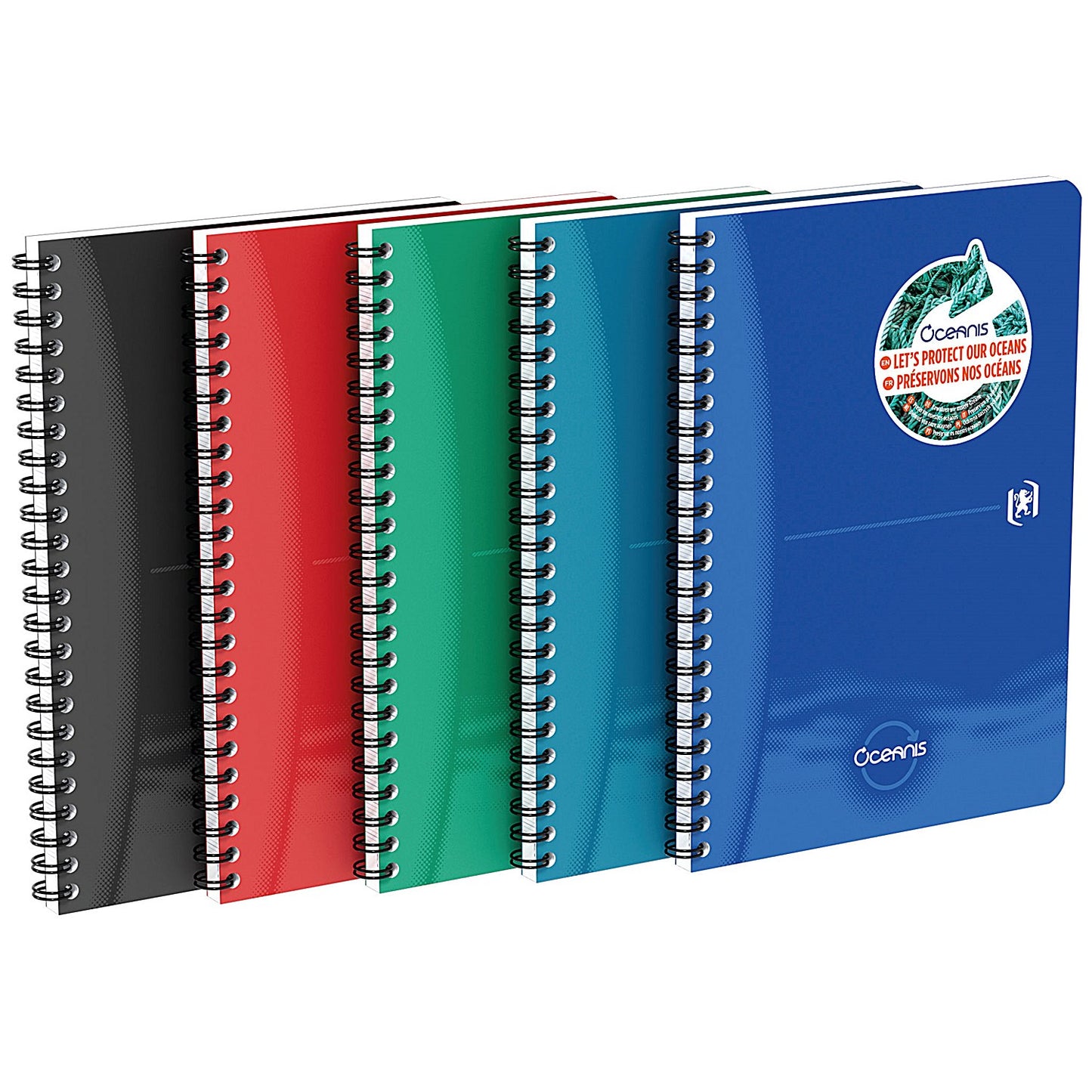 Oxford Oceanis Wirebound Notebook, A5, Ruled, 180 Pages, Assorted, Pack of 5