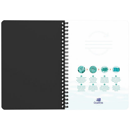 Oxford Oceanis Wirebound Notebook, A5, Ruled, 180 Pages, Black