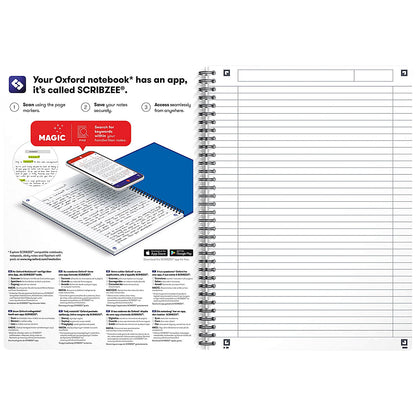 Oxford Oceanis Wirebound Notebook, A4, Ruled with Margin, 180 Pages, Black