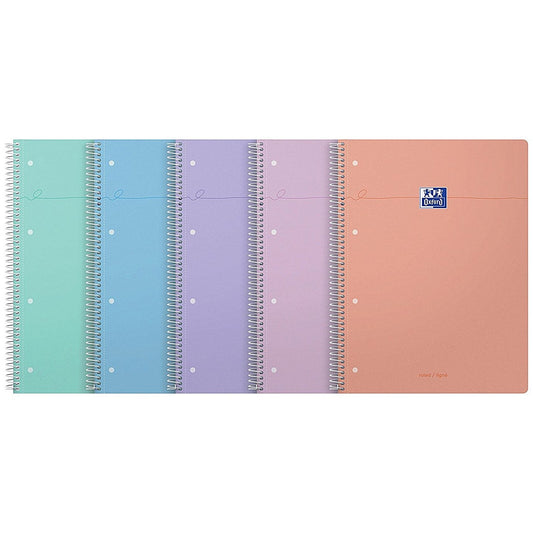 Oxford Smart Pastel Notebook, A4+, Ruled, 160 Pages, Assorted, Pack of 5
