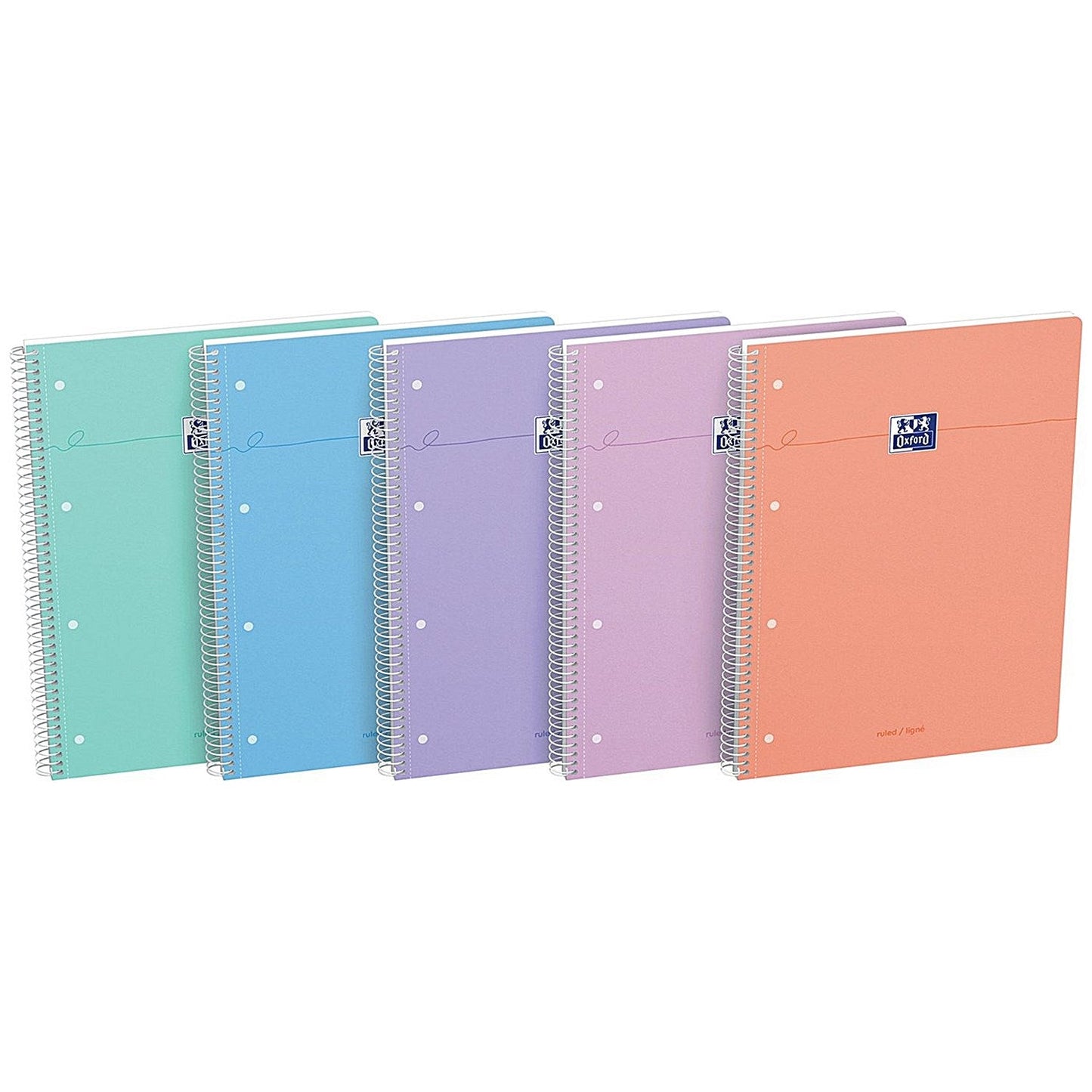 Oxford Smart Pastel Notebook, A4+, Ruled, 160 Pages, Assorted, Pack of 5