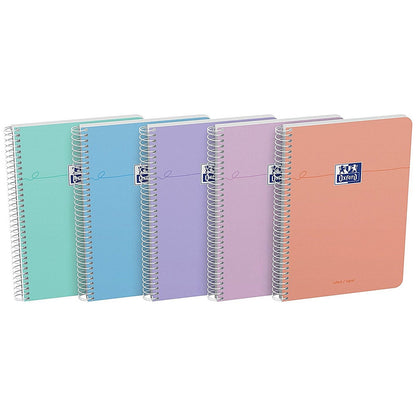 Oxford Smart Pastel Notebook, A5, Ruled, 160 Pages, Assorted, Pack of 5
