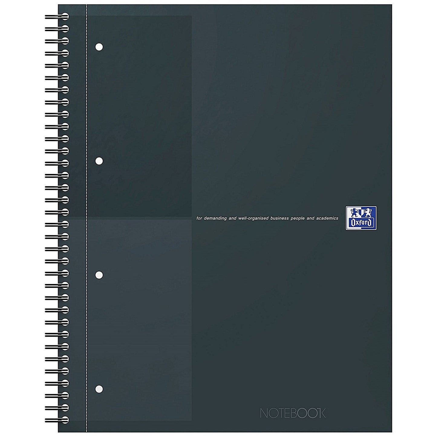 Oxford Hardback Twin Wire Notebook, A4+, Ruled, 160 Pages, Black