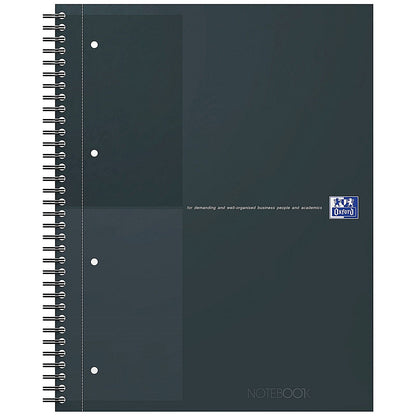 Oxford Hardback Twin Wire Notebook, A4+, Ruled, 160 Pages, Black