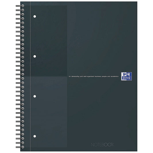 Oxford Hardback Twin Wire Notebook, A4+, Ruled, 160 Pages, Black