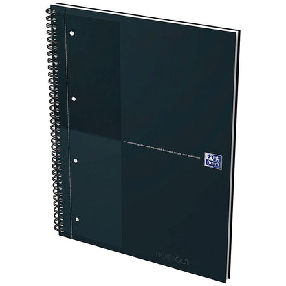Oxford Hardback Twin Wire Notebook, A4+, Ruled, 160 Pages, Black