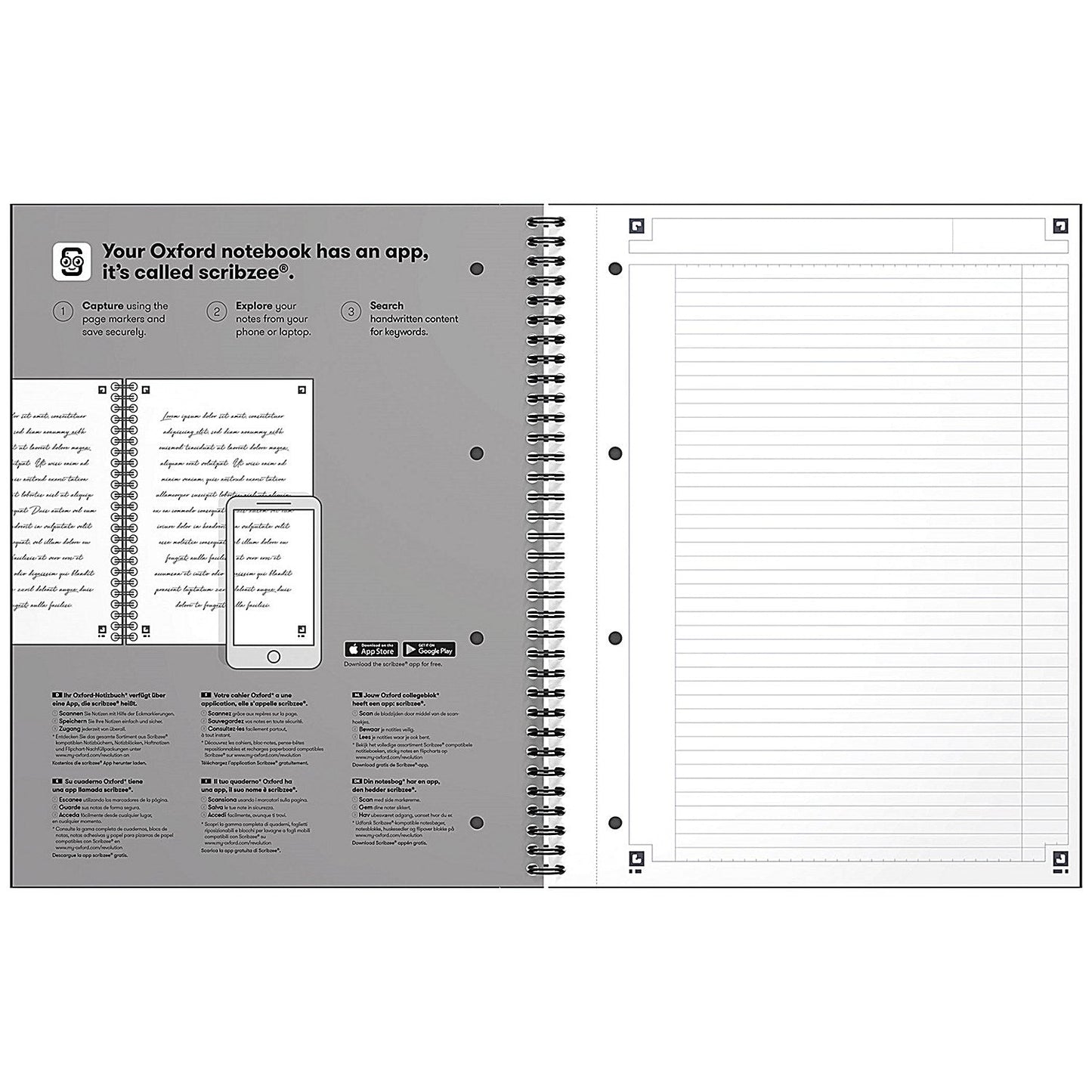 Oxford Hardback Twin Wire Notebook, A4+, Ruled, 160 Pages, Black