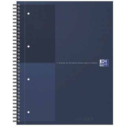 Oxford Hardback Twin Wire Notebook, A4+, Ruled, 160 Pages, Blue