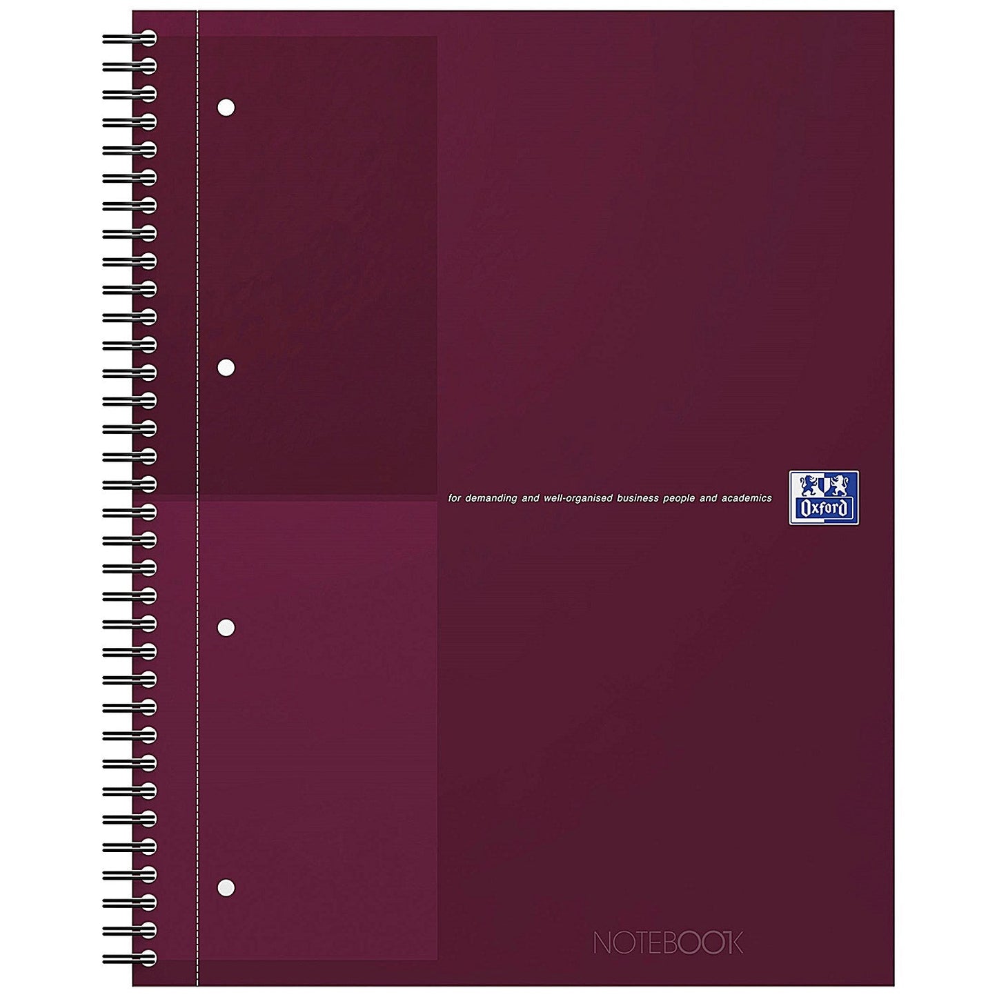 Oxford Hardback Twin Wire Notebook, A4+, Ruled, 160 Pages, Red