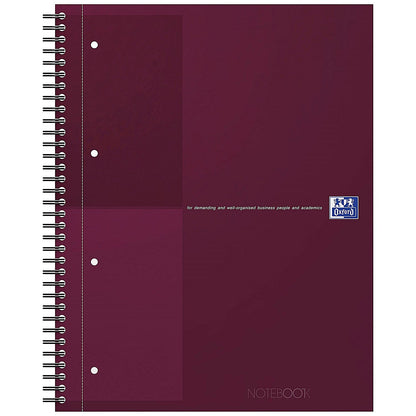 Oxford Hardback Twin Wire Notebook, A4+, Ruled, 160 Pages, Red