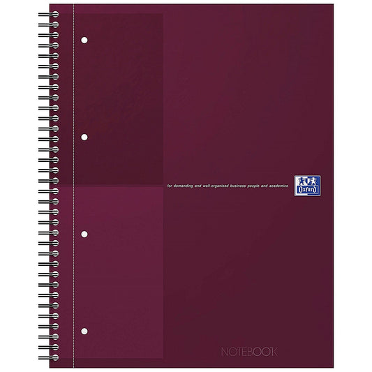 Oxford Hardback Twin Wire Notebook, A4+, Ruled, 160 Pages, Red