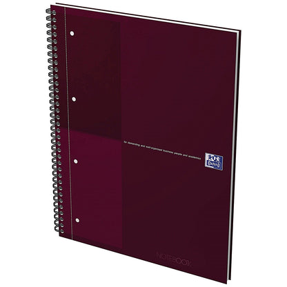 Oxford Hardback Twin Wire Notebook, A4+, Ruled, 160 Pages, Red