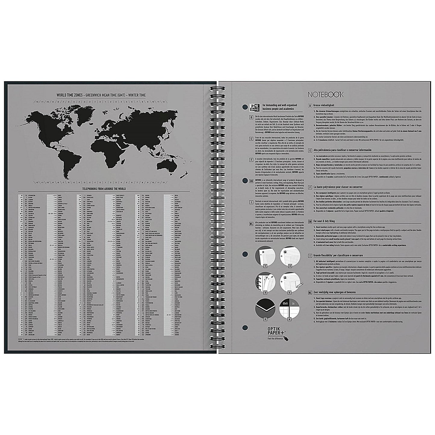 Oxford Hardback Twin Wire Notebook, A4+, Ruled, 160 Pages, Red
