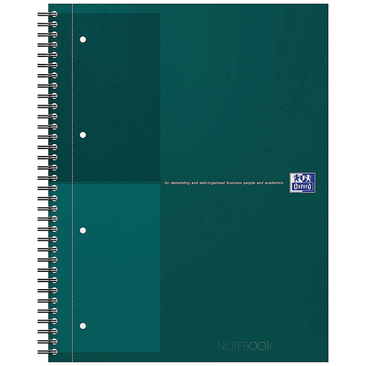 Oxford Hardback Twin Wire Notebook, A4+, Ruled, 160 Pages, Green