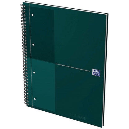 Oxford Hardback Twin Wire Notebook, A4+, Ruled, 160 Pages, Green