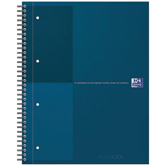 Oxford Hardback Twin Wire Notebook, A4+, Ruled, 160 Pages, Petrol Blue