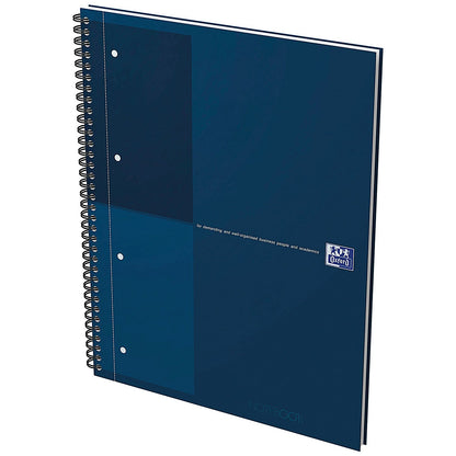 Oxford Hardback Twin Wire Notebook, A4+, Ruled, 160 Pages, Petrol Blue