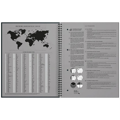 Oxford Hardback Twin Wire Notebook, A4+, Ruled, 160 Pages, Petrol Blue