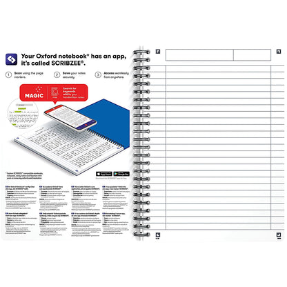 Oxford Metallics Wirebound Notebook, A5, Ruled, 180 Pages, Random Colour, Pack of 5