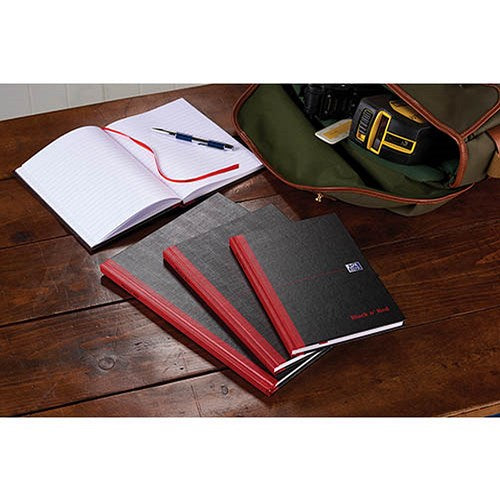 Black n' Red Casebound Notebook, A4, Smart Ruled, 90gsm, 96 Pages