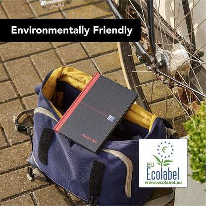 Black n' Red Casebound Notebook, A4, Smart Ruled, 90gsm, 96 Pages