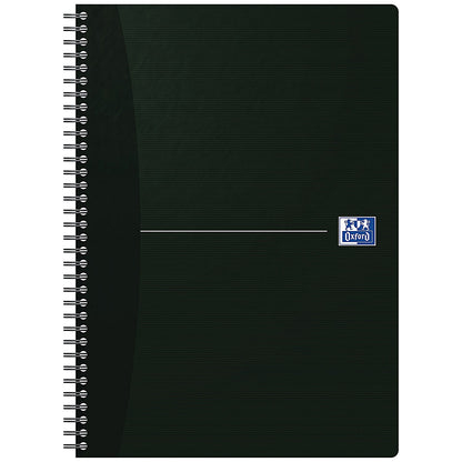 Oxford Office Soft Cover Wirebound Notebook, A4, Ruled, 180 Pages, Black, Pack of 5