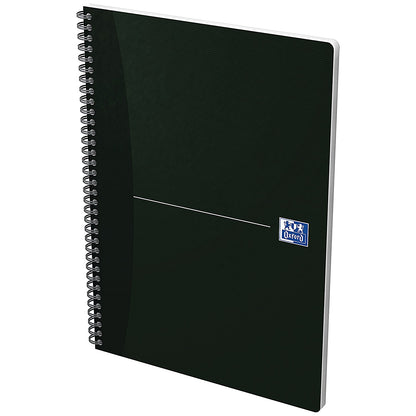 Oxford Office Soft Cover Wirebound Notebook, A4, Ruled, 180 Pages, Black, Pack of 5