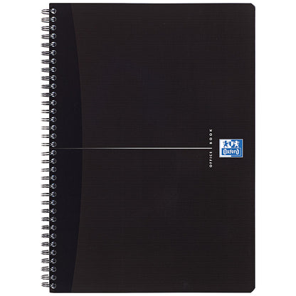 Oxford Office Soft Cover Wirebound Notebook, A5, Ruled, 180 Pages, Black, Pack of 5