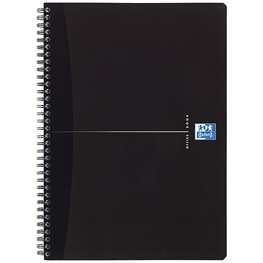 Oxford Office Soft Cover Wirebound Notebook, A5, Ruled, 180 Pages, Black, Pack of 5