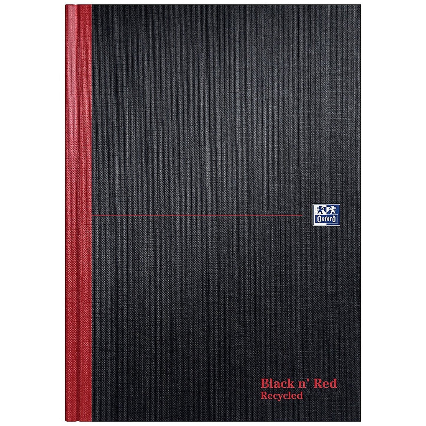 Black n' Red Hardback Casebound Recycled Notebook, A4, Ruled, 192 Pages, Pack of 2