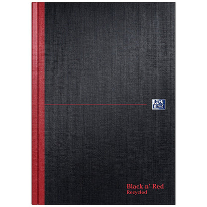 Black n' Red Hardback Casebound Recycled Notebook, A4, Ruled, 192 Pages, Pack of 2