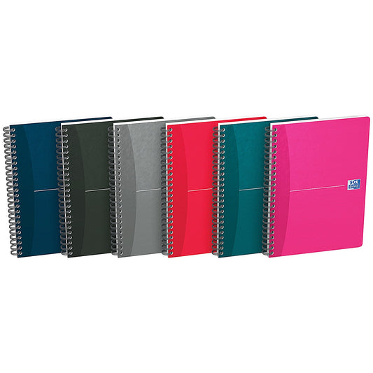 Oxford Office Soft Cover Wirebound Notebook, A5, Random Colour, Pack of 5