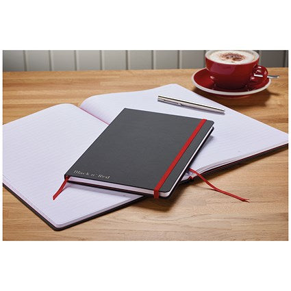Black n' Red Casebound Notebook, A4, Ruled & Numbered, 144 Pages