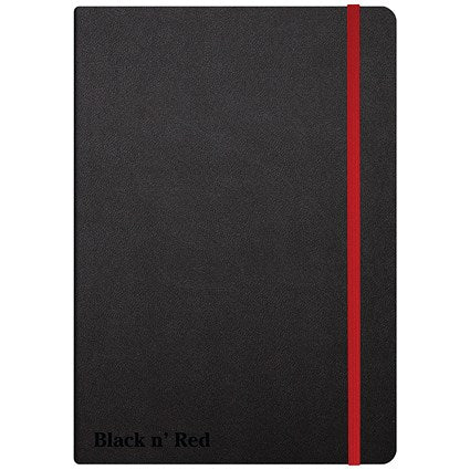 Black n' Red Casebound Notebook, A5, Ruled & Numbered, 144 Pages