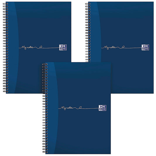 Oxford MyNotes Wirebound Notebook, A5, Feint Ruled & Margin, 200 Pages, Pack of 3