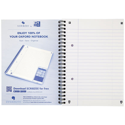 Oxford MyNotes Wirebound Notebook, A5, Feint Ruled & Margin, 200 Pages, Pack of 3