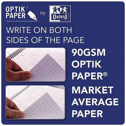 Oxford MyNotes Wirebound Notebook, A5, Feint Ruled & Margin, 200 Pages, Pack of 3