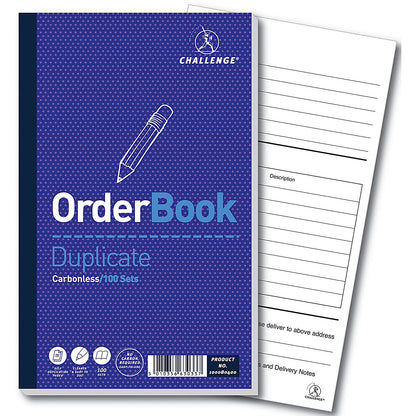 Challenge Carbonless Order Duplicate Book, 100 Sets, 210x130mm, Pack of 5