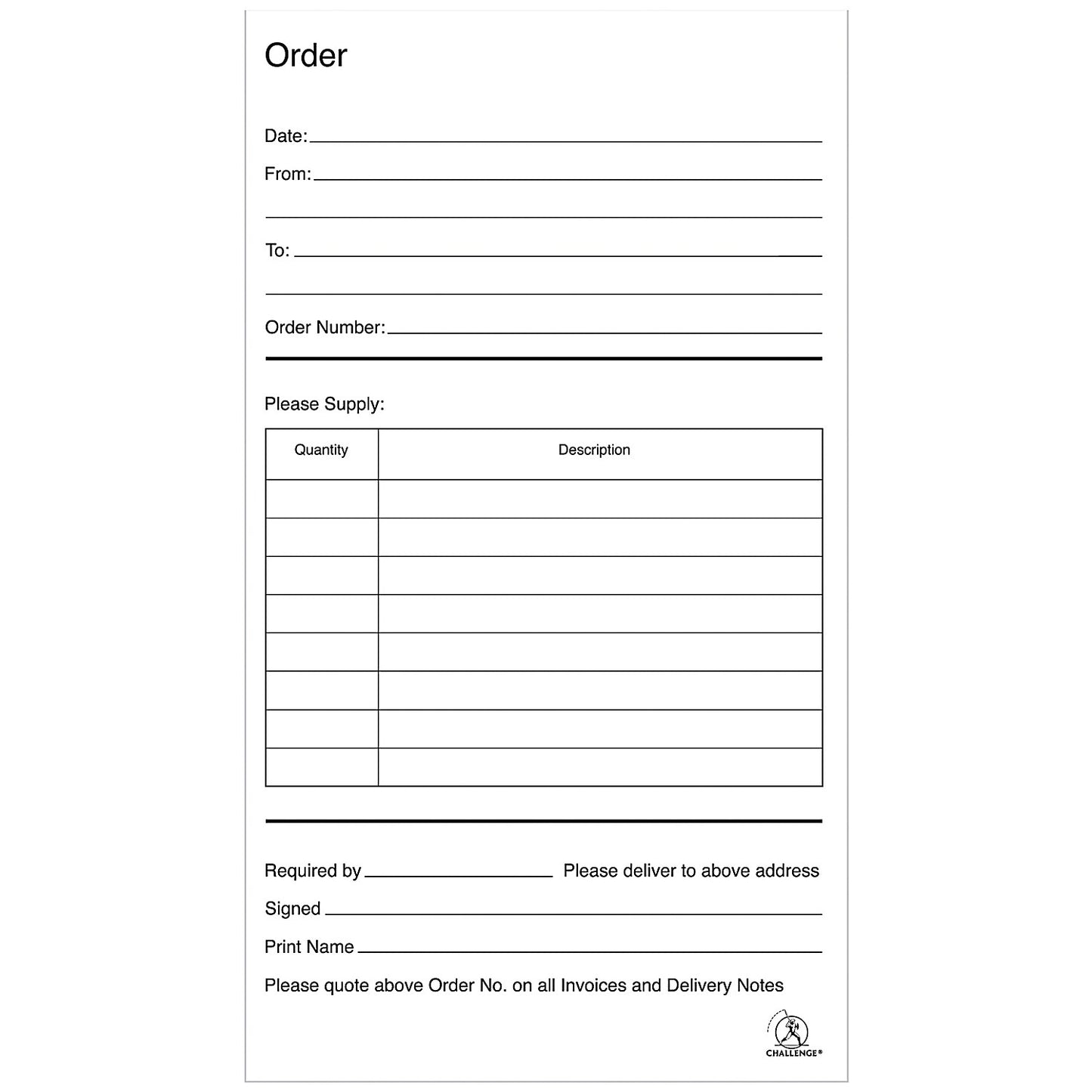 Challenge Carbonless Order Duplicate Book, 100 Sets, 210x130mm, Pack of 5