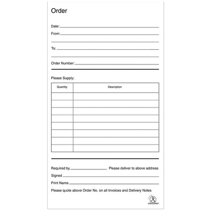 Challenge Carbonless Order Duplicate Book, 100 Sets, 210x130mm, Pack of 5