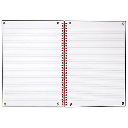 Black n' Red Wirebound Notebook, A4, Ruled, 140 Pages, Pack of 5